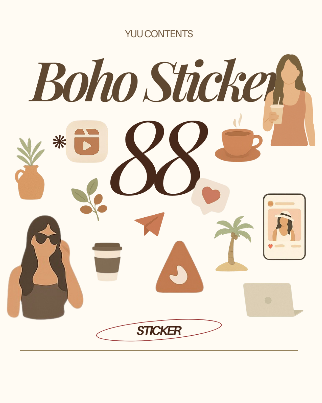 【自己利用】boho sticker88